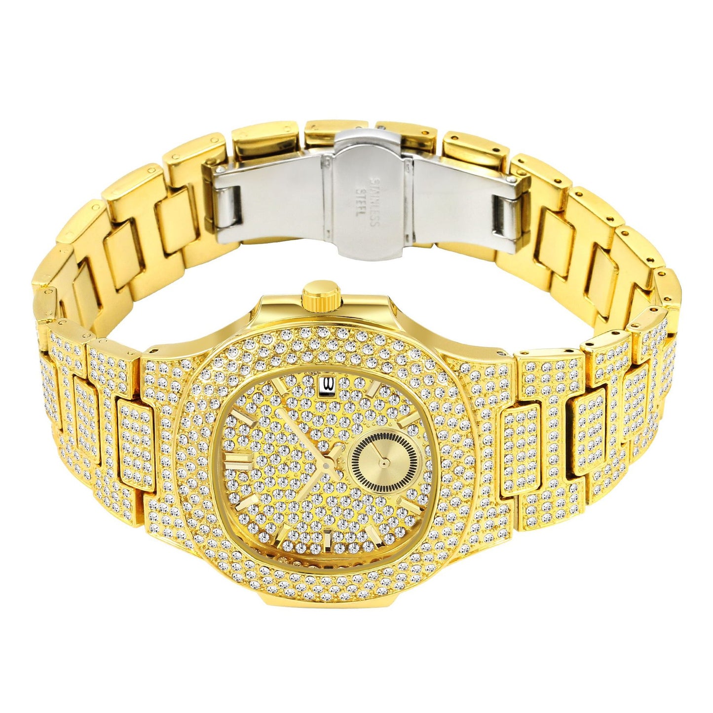 72 Unisex Quartz Watch With Diamonds All Over