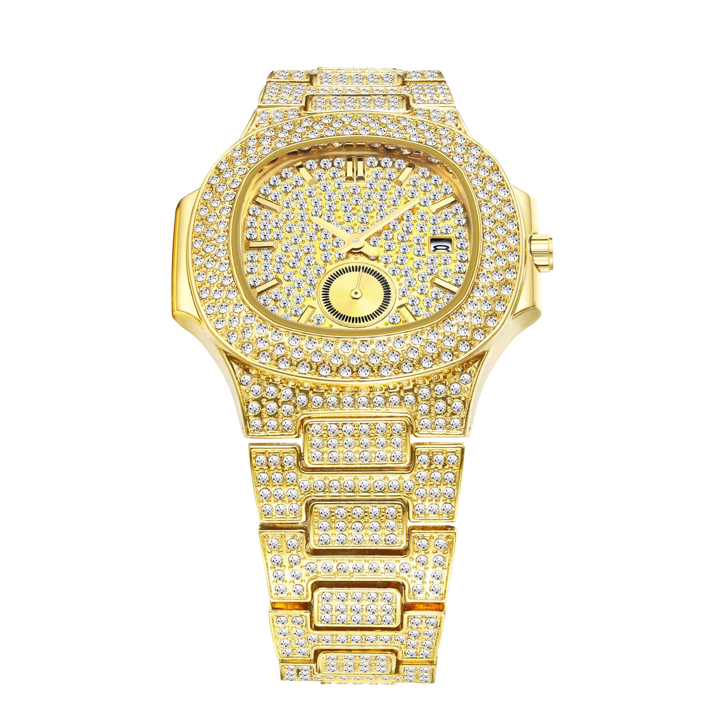 72 Unisex Quartz Watch With Diamonds All Over