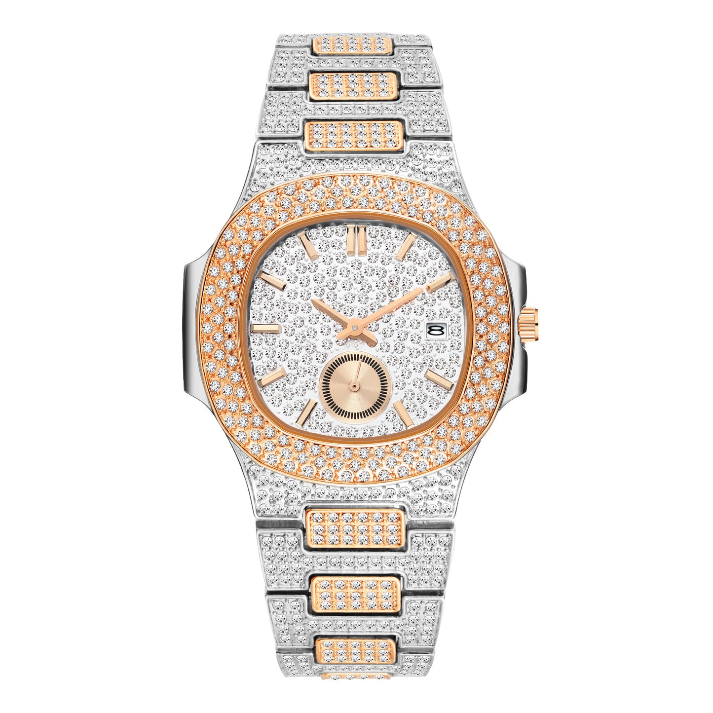 72 Unisex Quartz Watch With Diamonds All Over