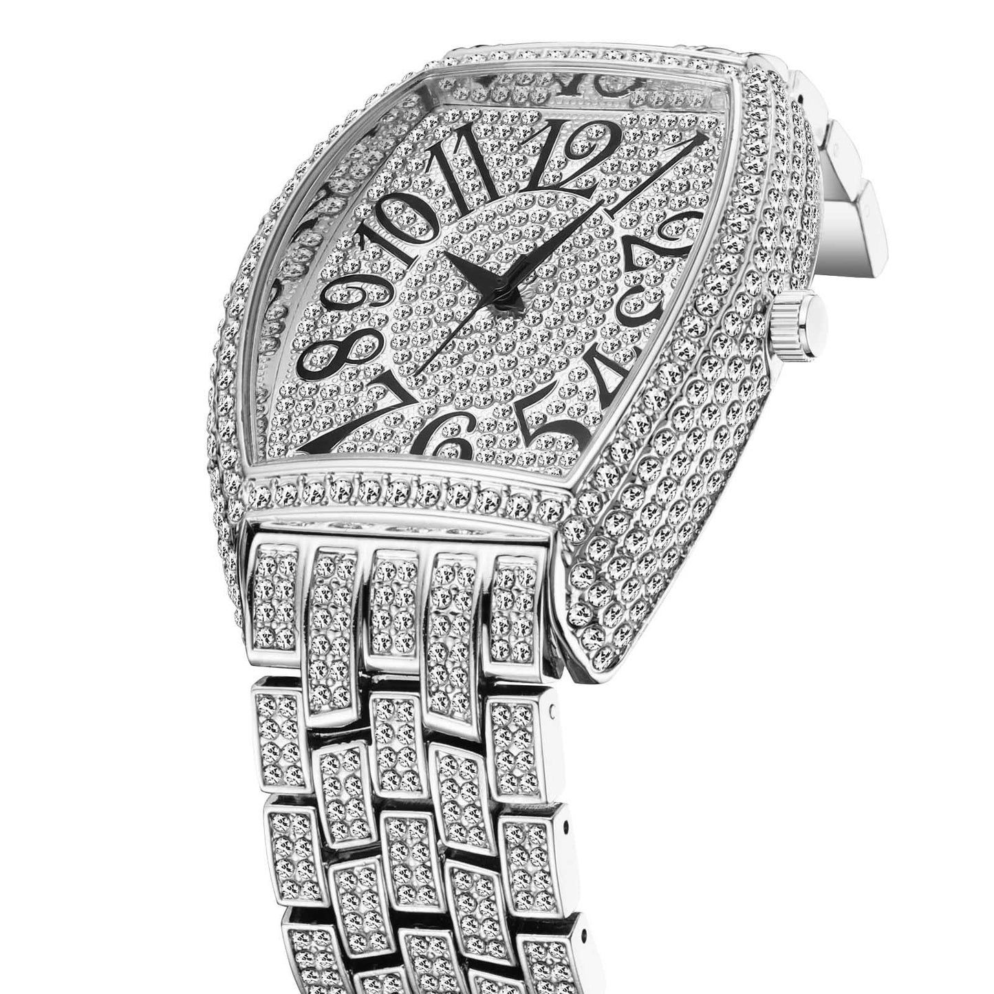84 Men's Fashion Diamonds Barrel Quartz Watch
