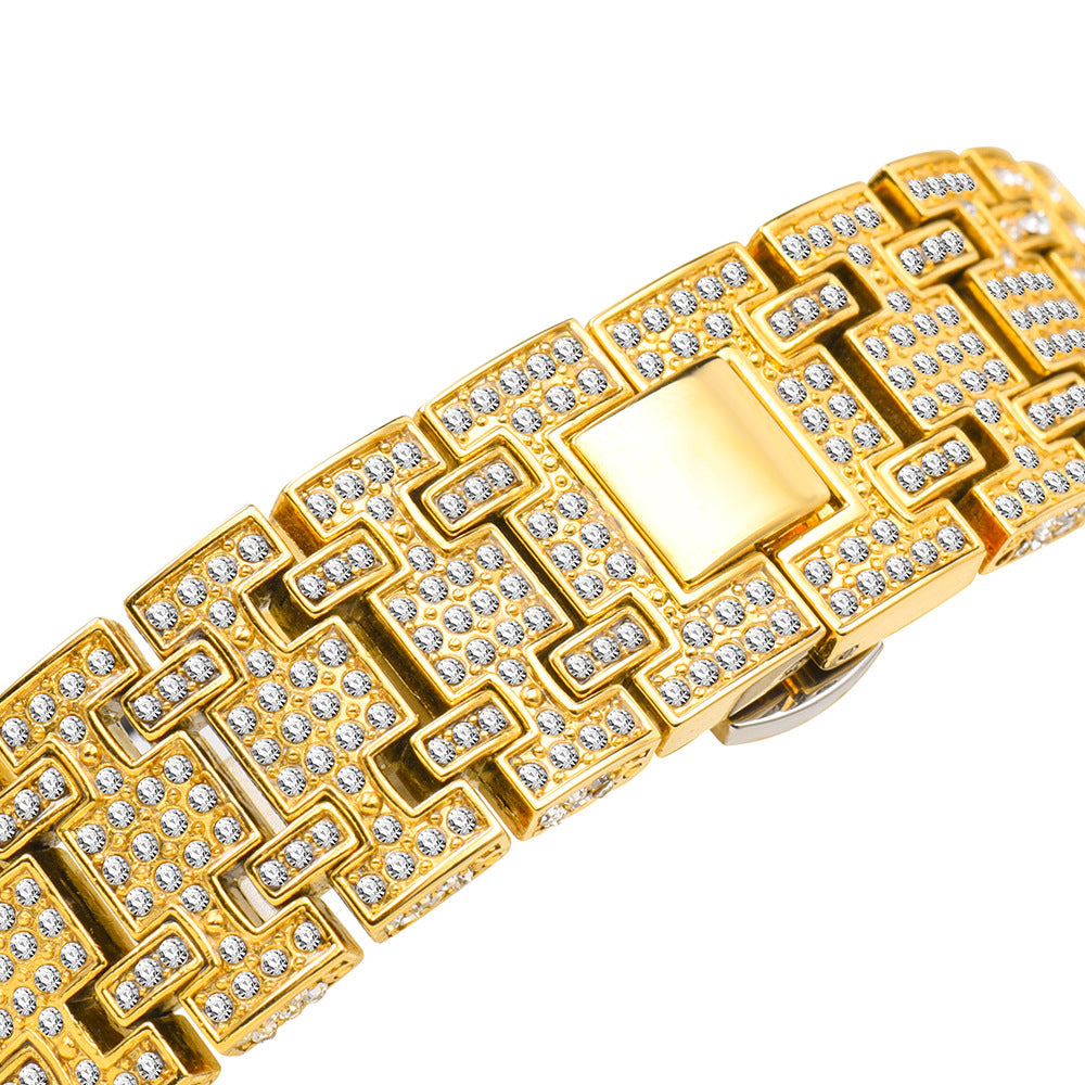 65 Men's Quartz Watch With Diamonds