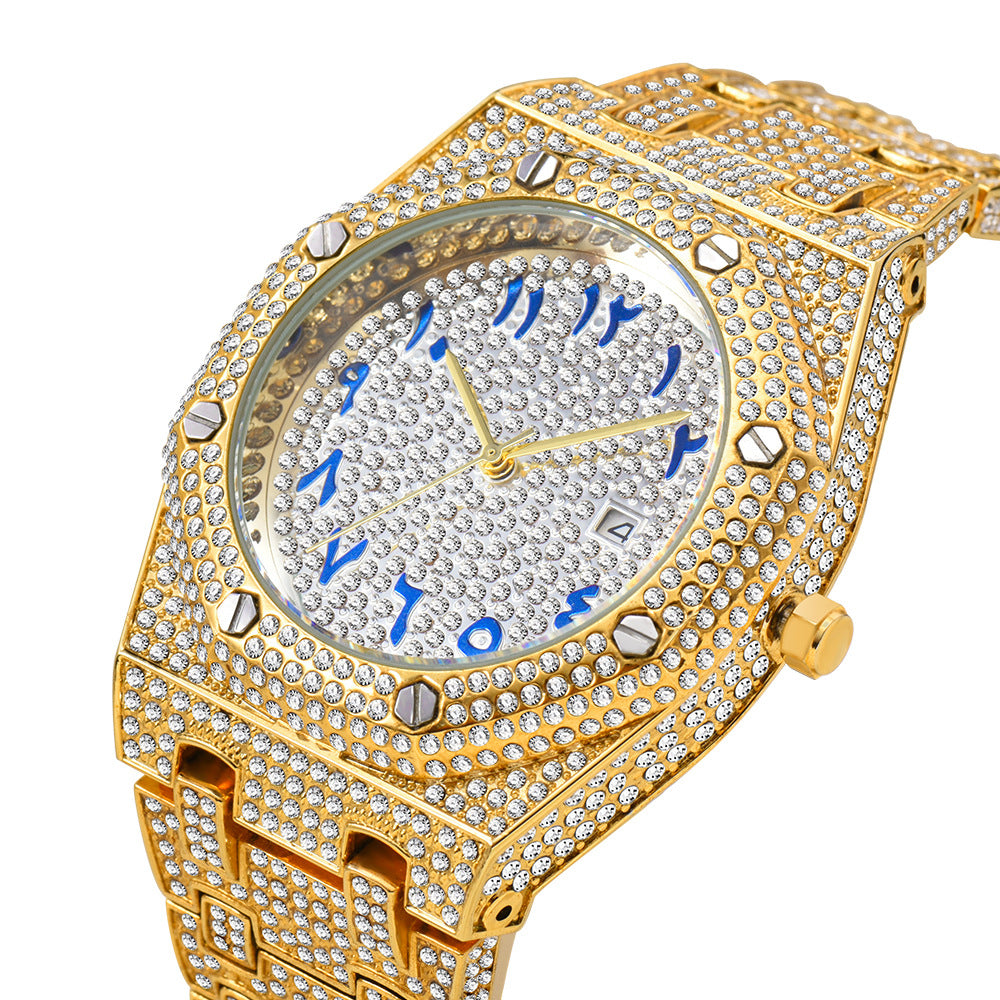 65 Men's Quartz Watch With Diamonds