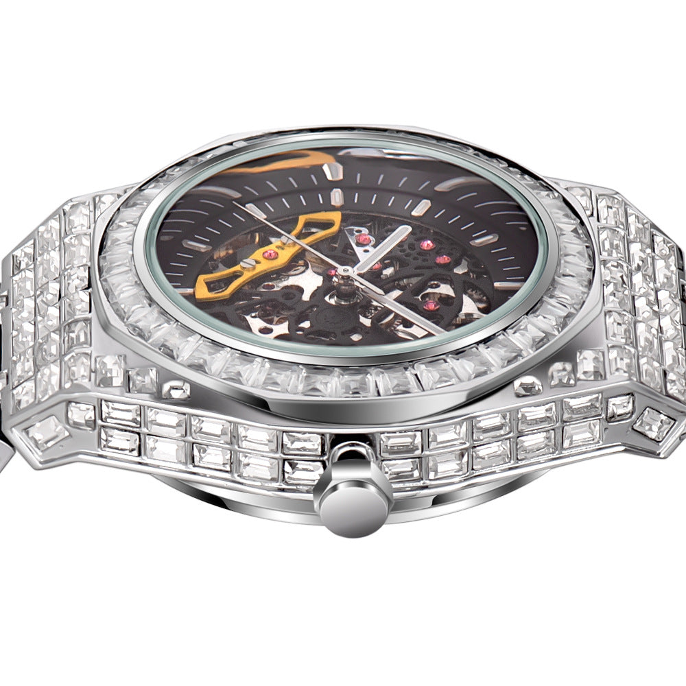 73 Men's Round Automatic Watch With Diamonds