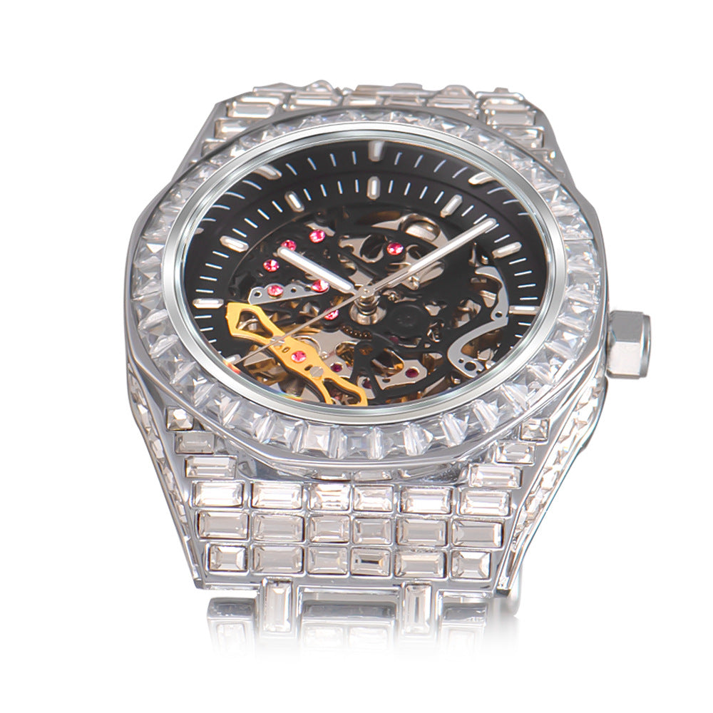 73 Men's Round Automatic Watch With Diamonds