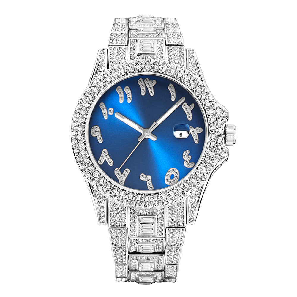 77 Men's Metal Quartz Watch With Diamonds
