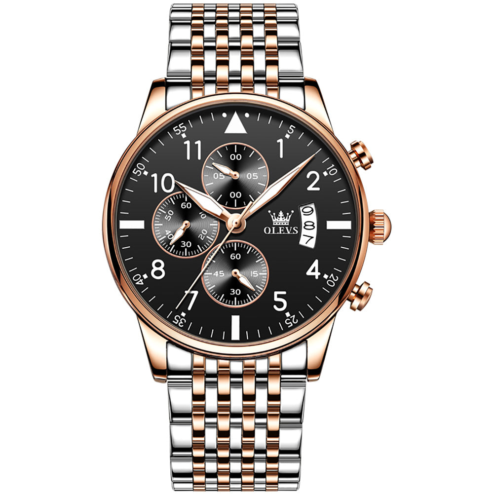 33 Men's Fashion Two Tone Metal Round Quartz Watch