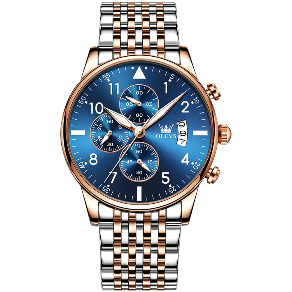 33 Men's Fashion Two Tone Metal Round Quartz Watch