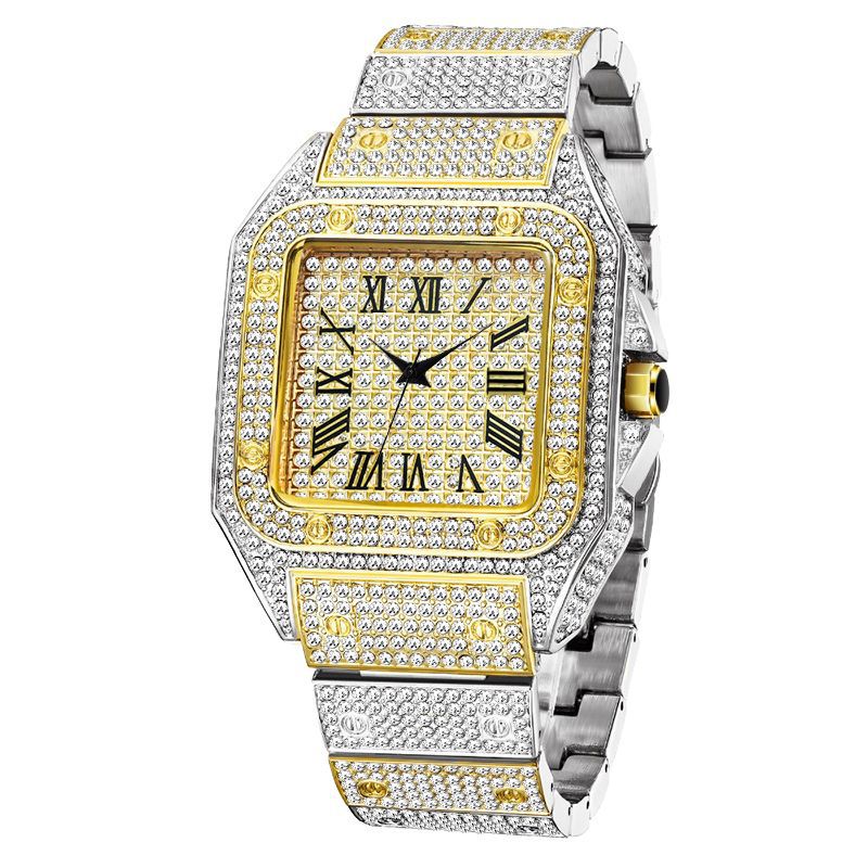 89 Men's Fashion Diamonds Square Quartz Watch