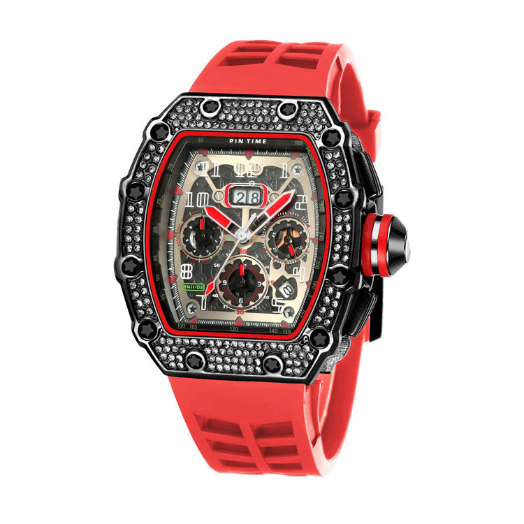 53 Men's Barrel Fashion Quartz Watch With Diamonds