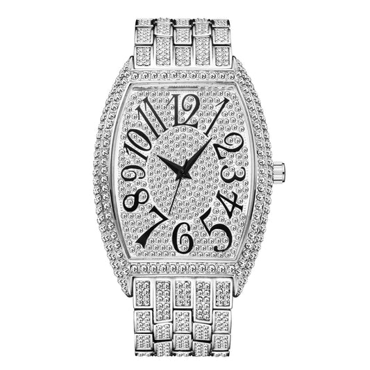84 Men's Fashion Diamonds Barrel Quartz Watch