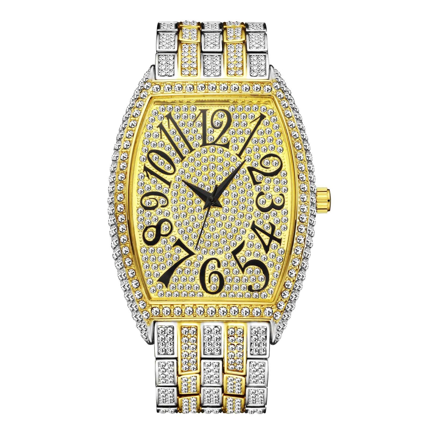 84 Men's Fashion Diamonds Barrel Quartz Watch
