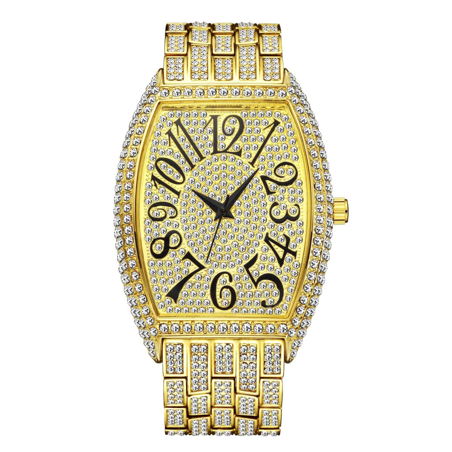 84 Men's Fashion Diamonds Barrel Quartz Watch
