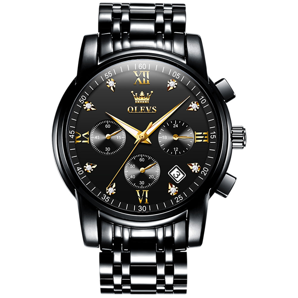 37 Men's Fashion Round Metal Chronograph Quartz Watch