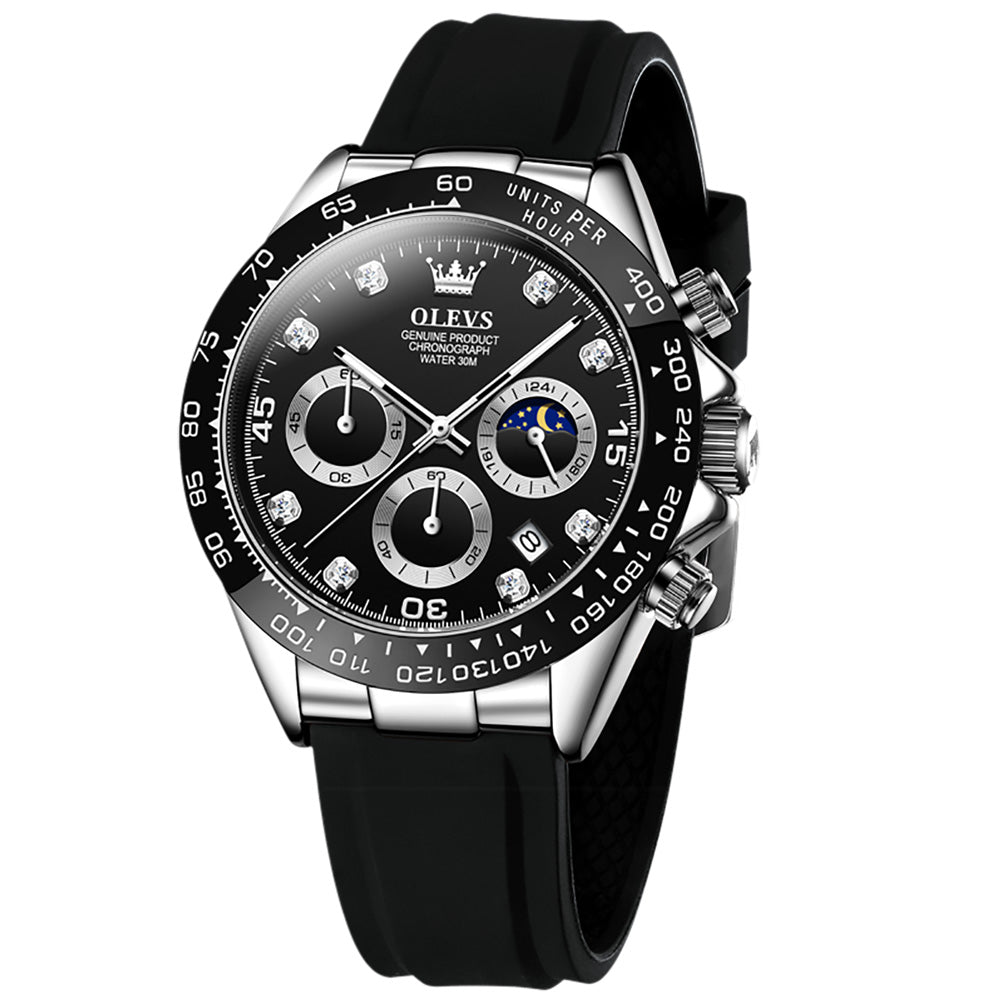 42 Men's Chronograph Quartz Watch With Silicone Strap