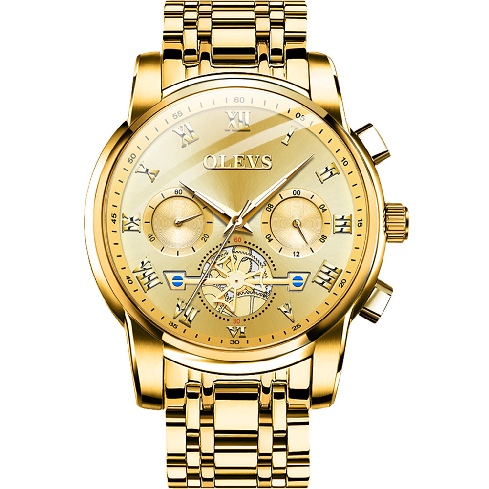32 Men's Fashion Round Two Tone Metal Quartz Watch