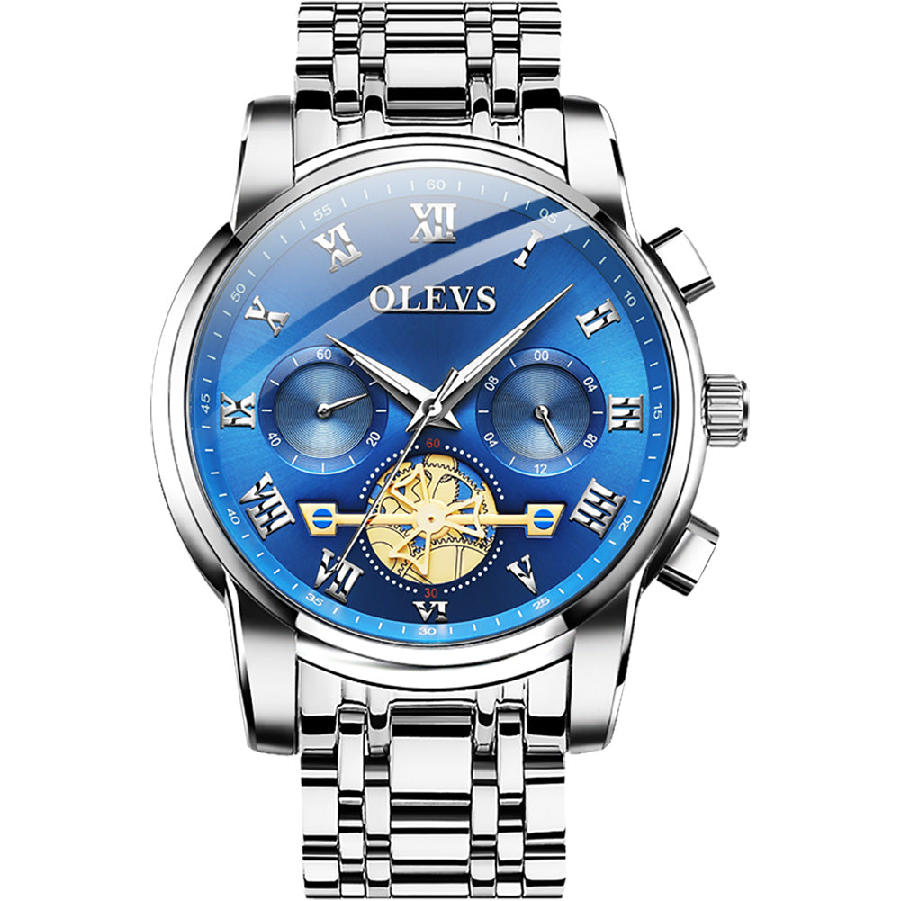 32 Men's Fashion Round Two Tone Metal Quartz Watch