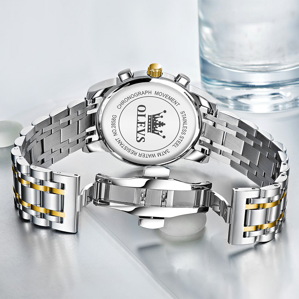 37 Men's Fashion Round Metal Chronograph Quartz Watch