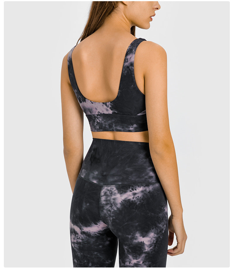 Tie Dye U Neck Sports Top