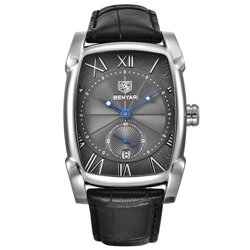 Men's Fashion Quartz Watch With Leather Strap