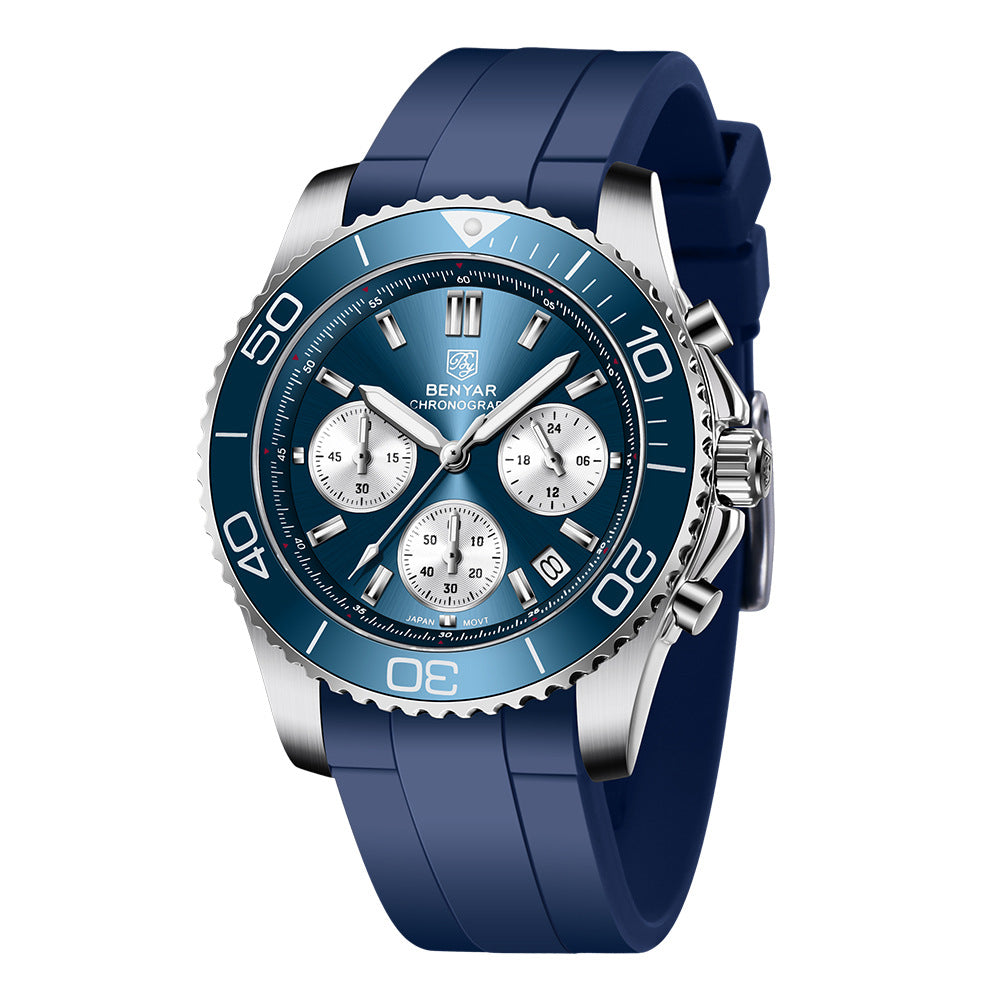52 Men's Two Tone Round Metal Quartz Watch