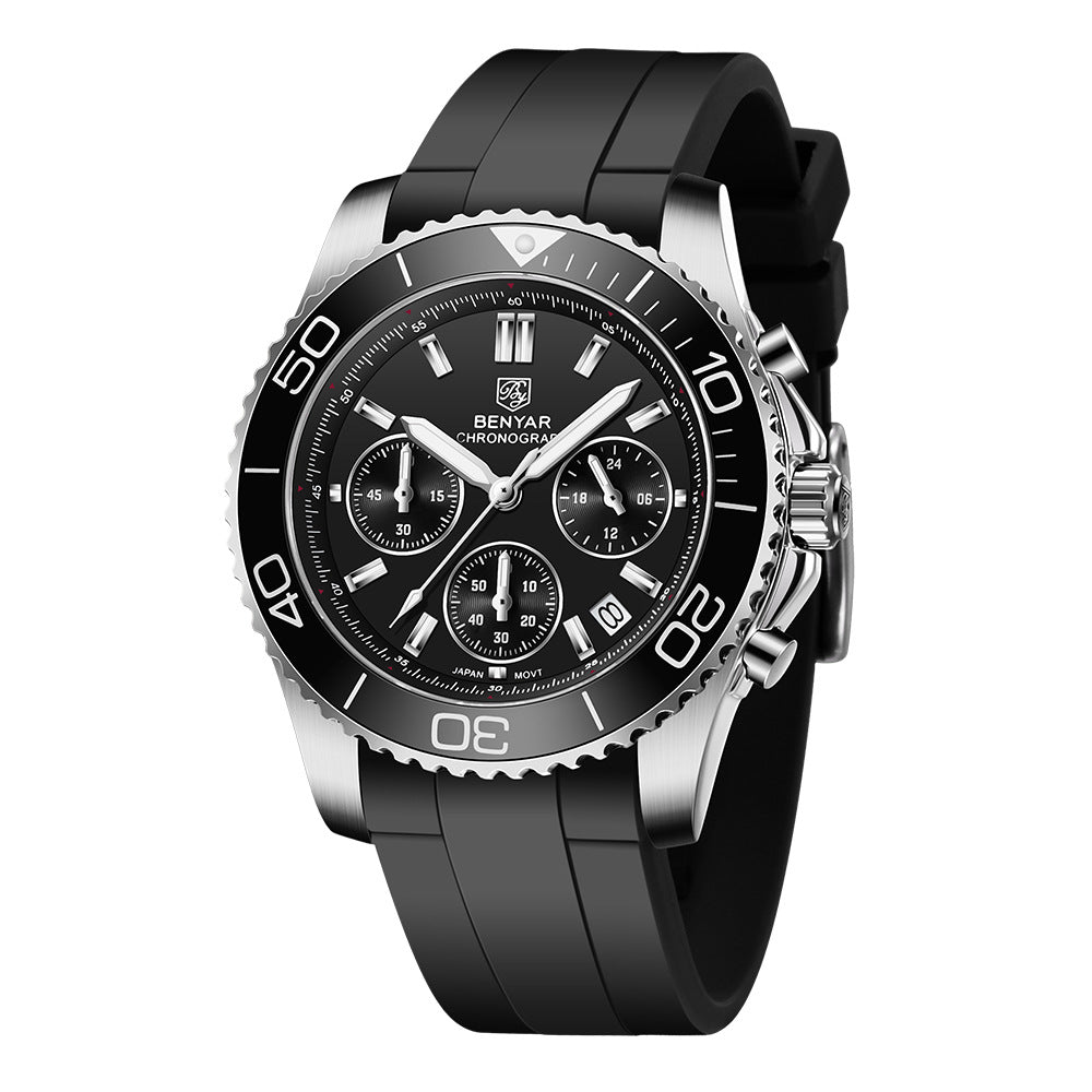 52 Men's Two Tone Round Metal Quartz Watch