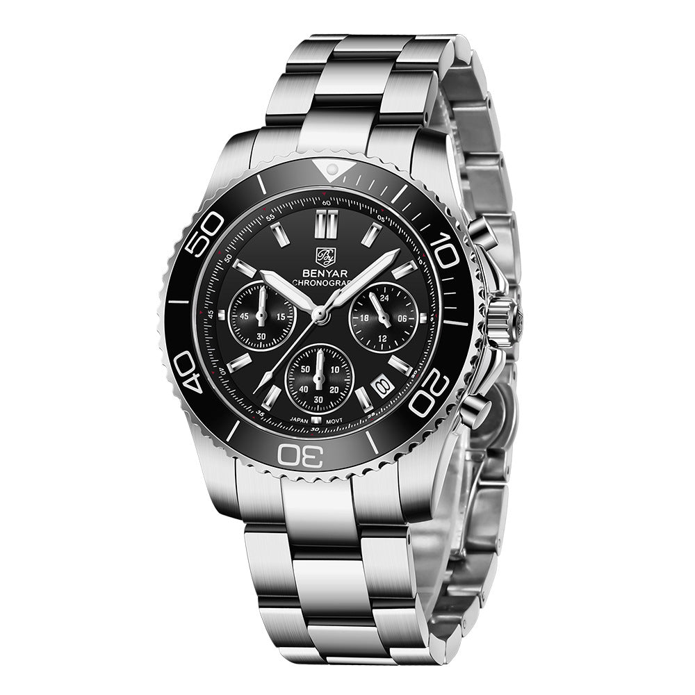 52 Men's Two Tone Round Metal Quartz Watch
