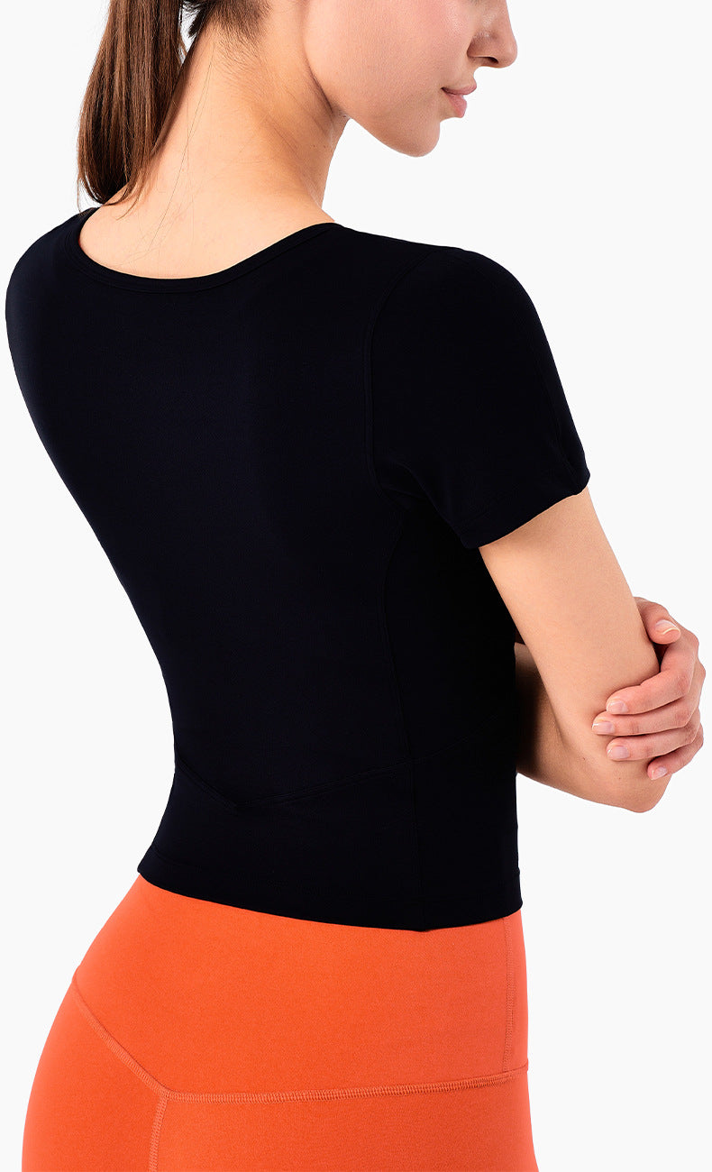 V Neck Cropped Yoga Shirt