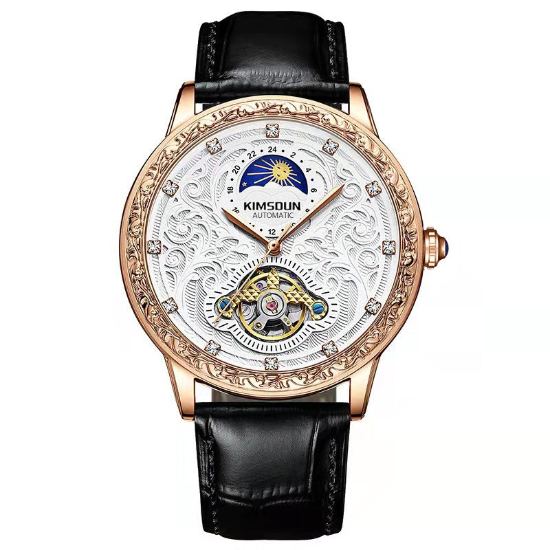 Men's Engraved Automatic Watch