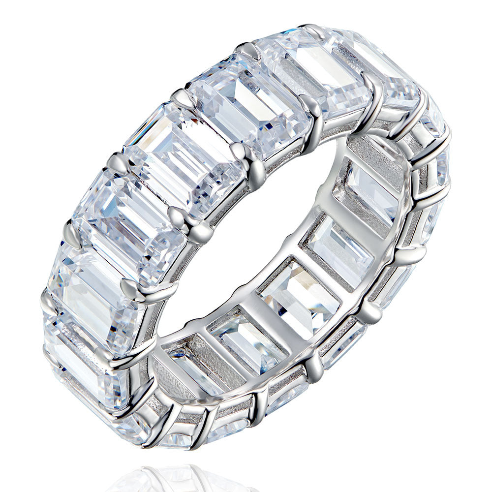 812 Women's Fashion Emerald Sterling Silver Ring