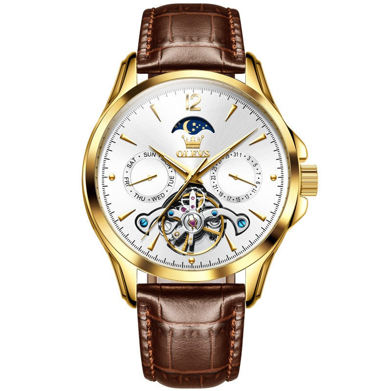 19 Men's Fashion Two Tone Metal Round Automatic Watch