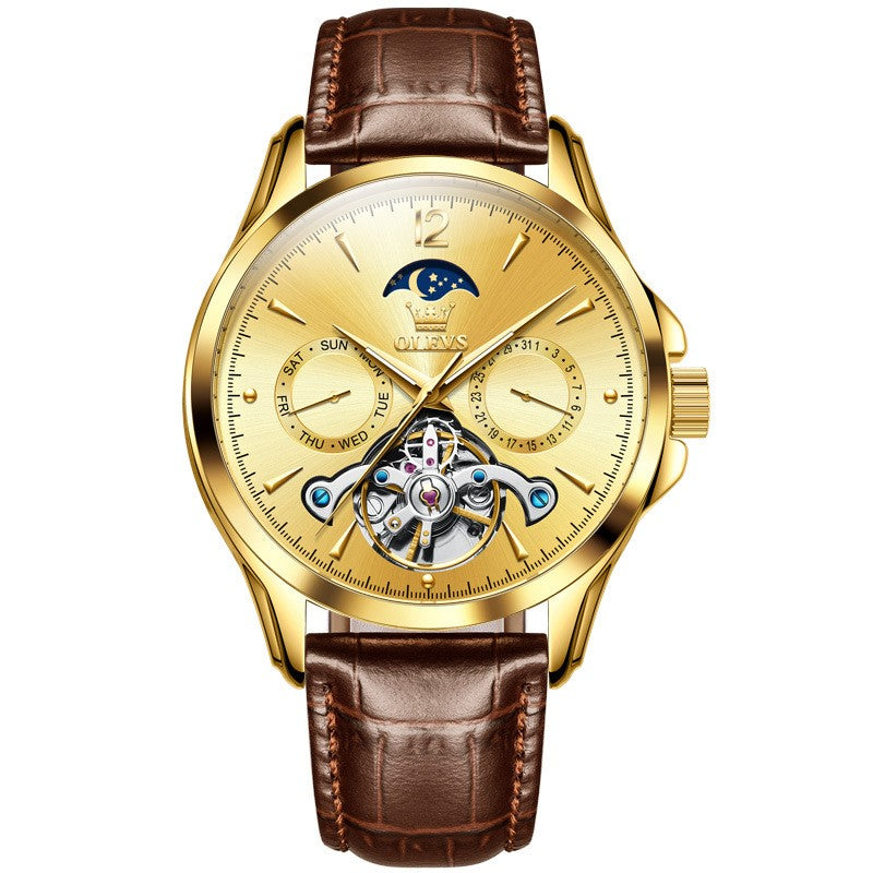 19 Men's Fashion Two Tone Metal Round Automatic Watch
