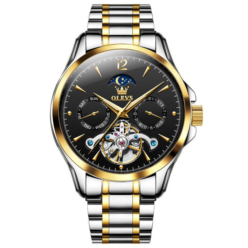 19 Men's Fashion Two Tone Metal Round Automatic Watch