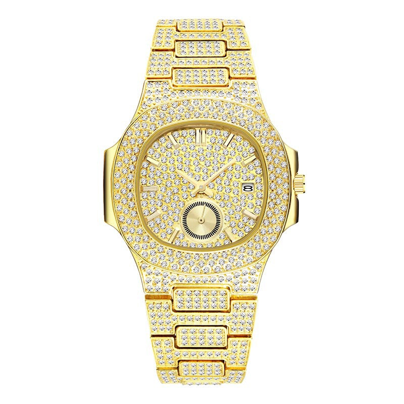 72 Unisex Quartz Watch With Diamonds All Over