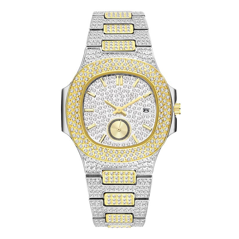72 Unisex Quartz Watch With Diamonds All Over
