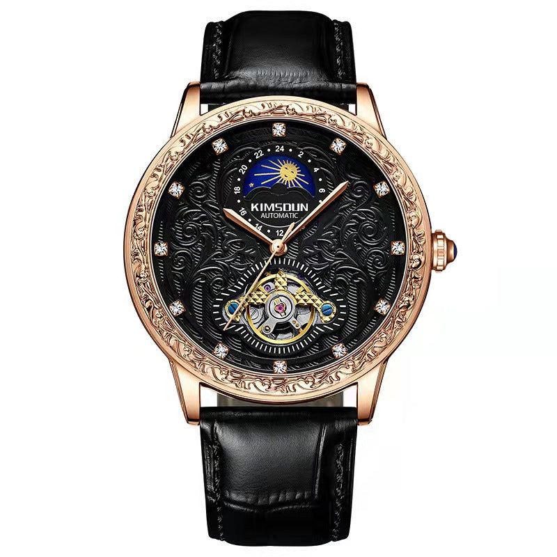 Men's Engraved Automatic Watch