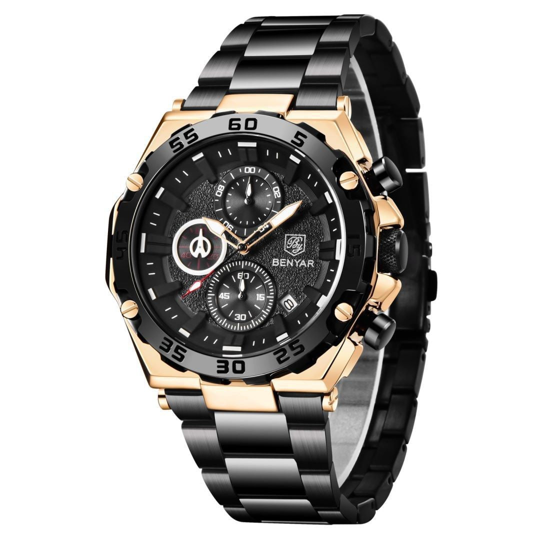 13 Men's Fashion Metal Strap Multi Dials Quartz Watch