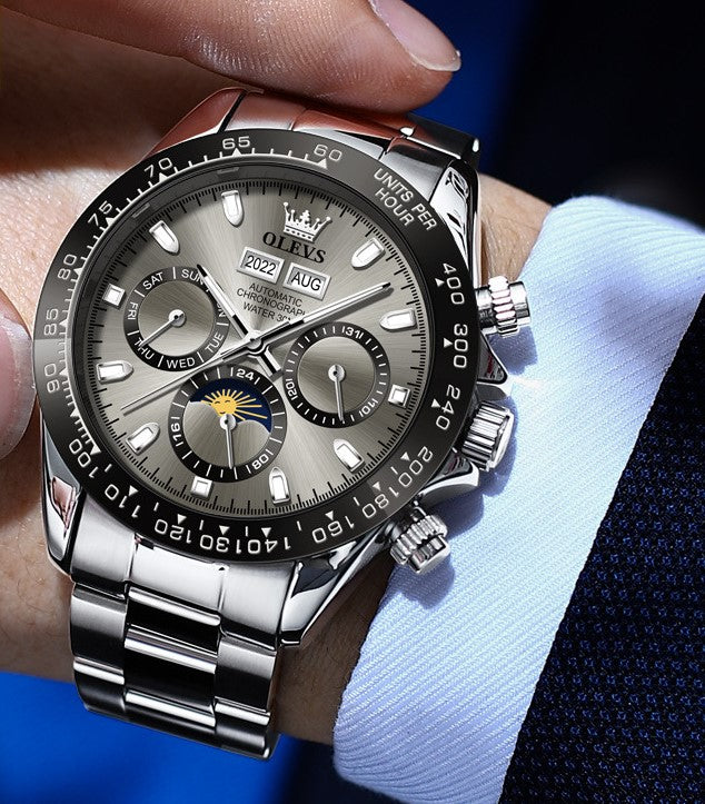 8 Men's Metal Chronograph Automatic Watch