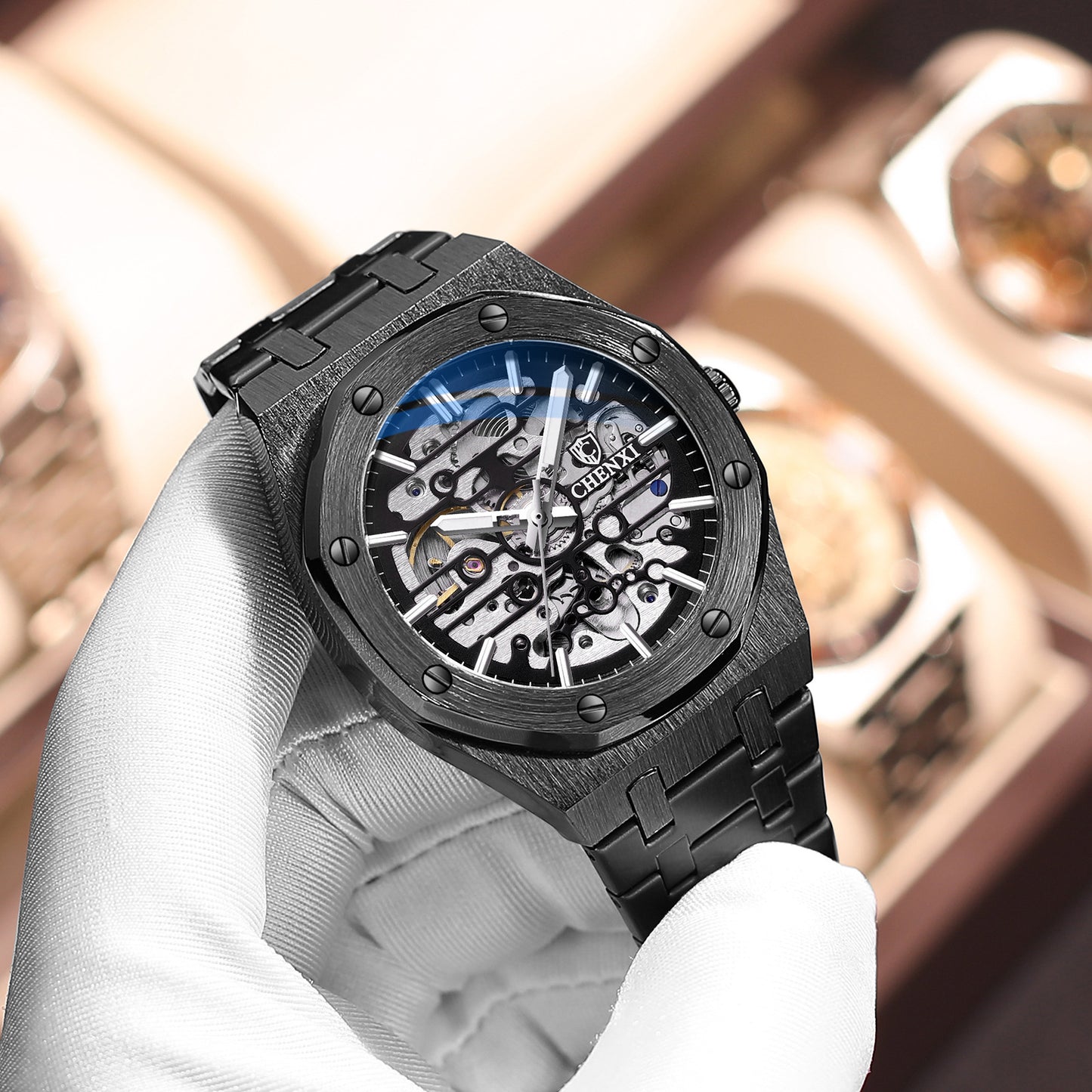 4 Men's Fashion Stainless Steel Automatic Watch