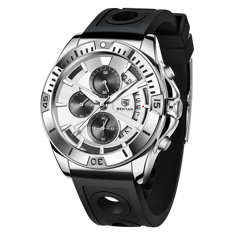 20 Men's Fashion Two Tone Round Metal Quartz Watch