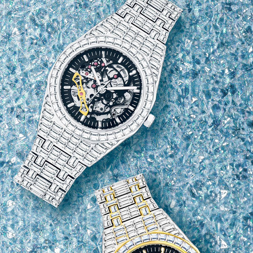 73 Men's Round Automatic Watch With Diamonds