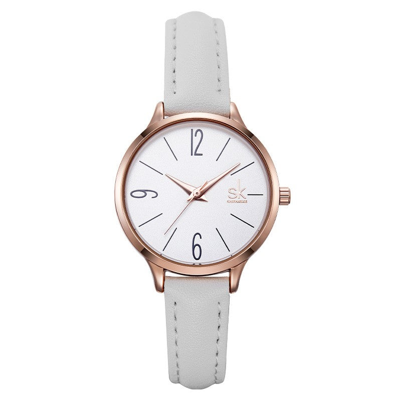 Women's Minimalism Quartz Watch With Leather Strap