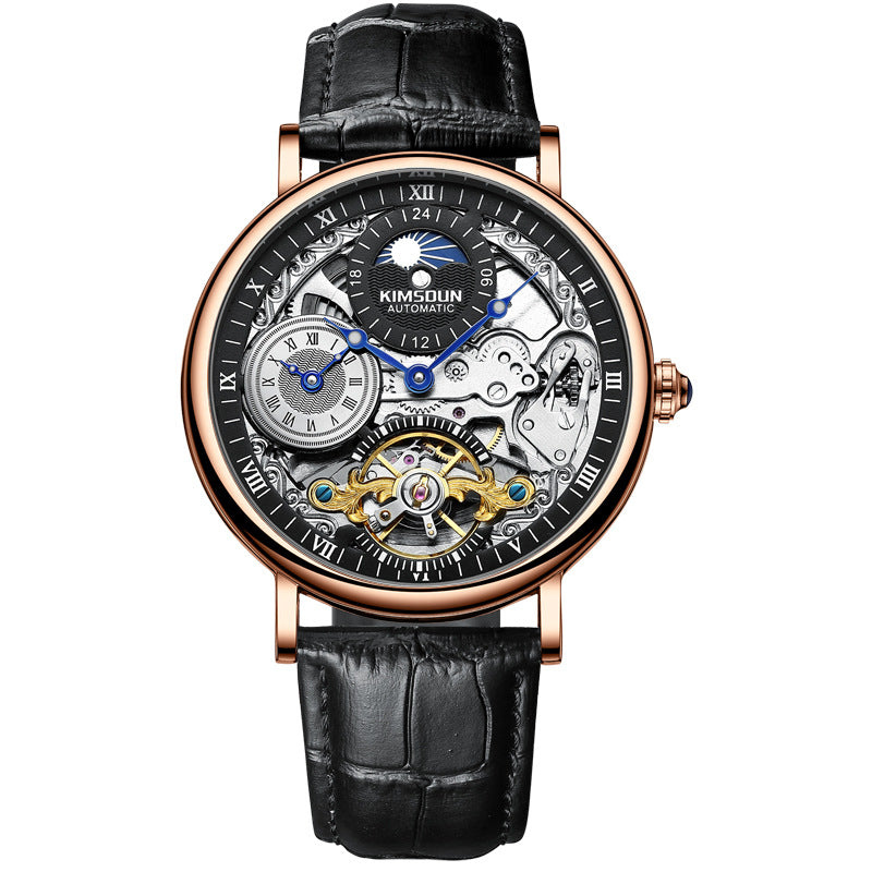 333 Men's Round Automatic Watch With Leather Band