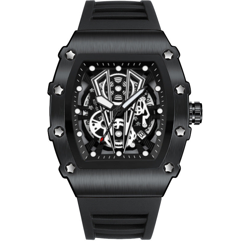 41 Men's Metal Quartz Watch With Adjustable Rubber Band
