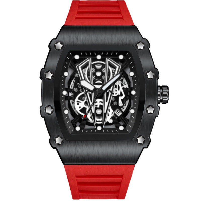 41 Men's Metal Quartz Watch With Adjustable Rubber Band