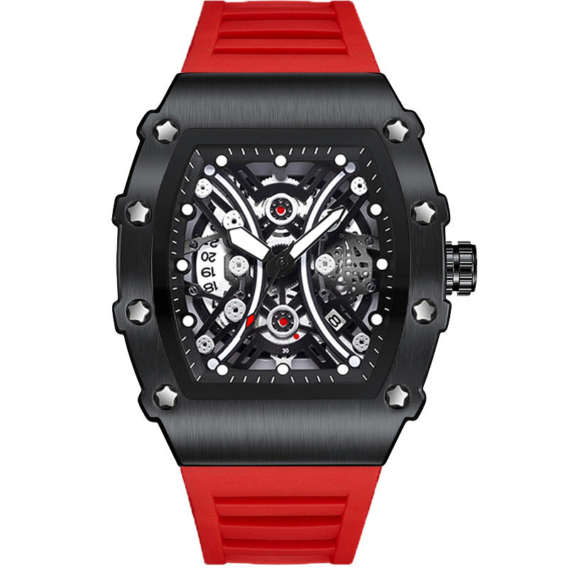 41 Men's Metal Quartz Watch With Adjustable Rubber Band