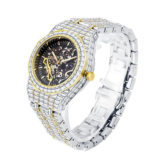 73 Men's Round Automatic Watch With Diamonds