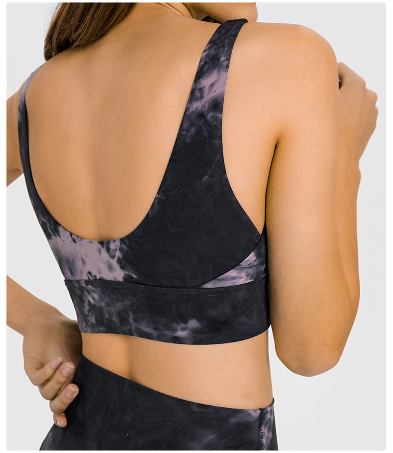 Tie Dye U Neck Sports Top