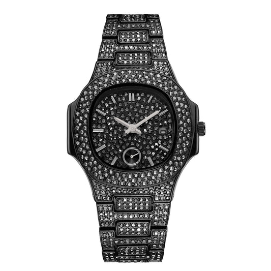 72 Unisex Quartz Watch With Diamonds All Over