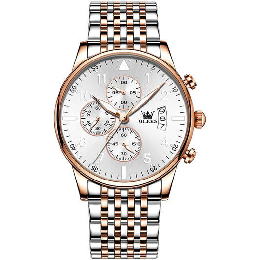 33 Men's Fashion Two Tone Metal Round Quartz Watch