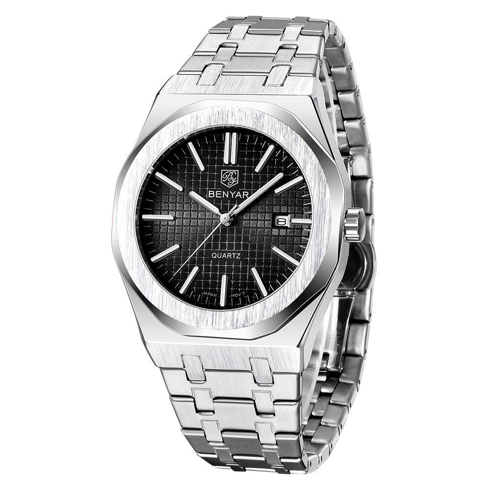 9 Men's Round Quartz Watch